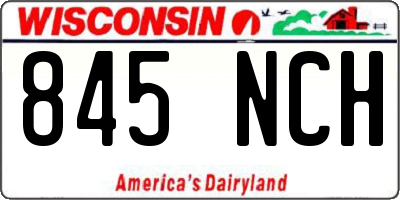 WI license plate 845NCH