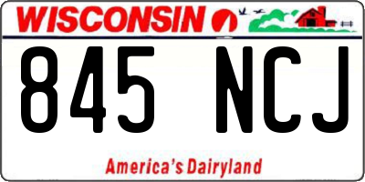 WI license plate 845NCJ