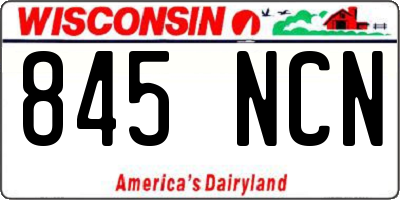 WI license plate 845NCN