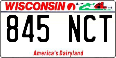 WI license plate 845NCT