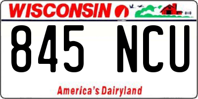 WI license plate 845NCU