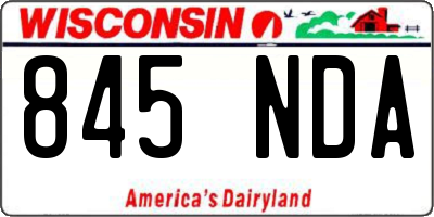 WI license plate 845NDA