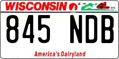 WI license plate 845NDB