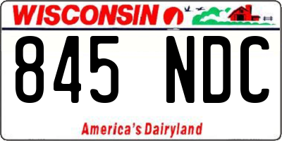 WI license plate 845NDC