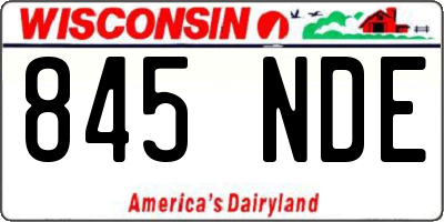 WI license plate 845NDE