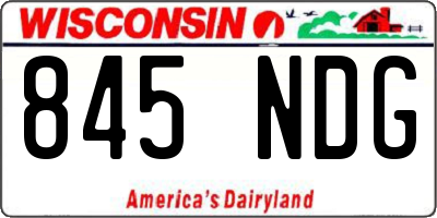 WI license plate 845NDG