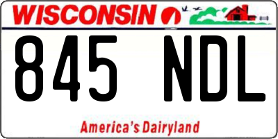 WI license plate 845NDL