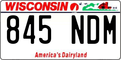 WI license plate 845NDM