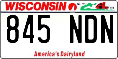 WI license plate 845NDN