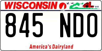 WI license plate 845NDO