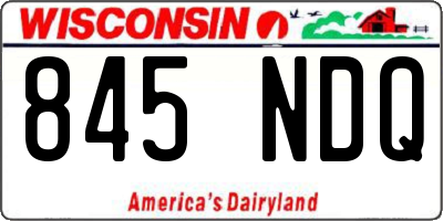 WI license plate 845NDQ