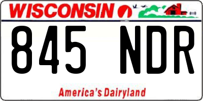 WI license plate 845NDR