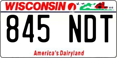 WI license plate 845NDT