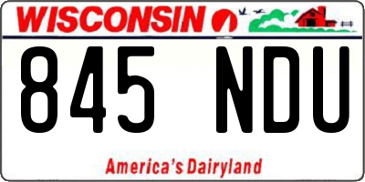 WI license plate 845NDU