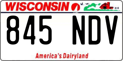 WI license plate 845NDV