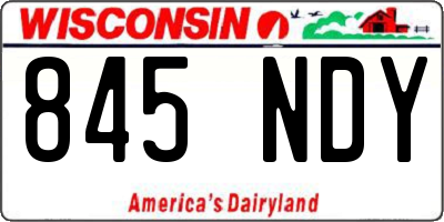 WI license plate 845NDY