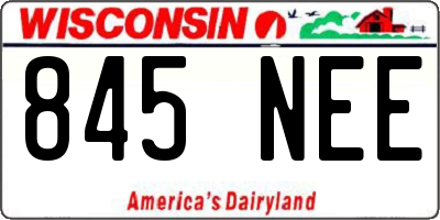 WI license plate 845NEE