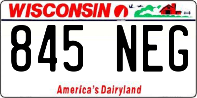 WI license plate 845NEG