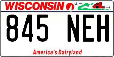 WI license plate 845NEH