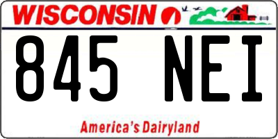 WI license plate 845NEI