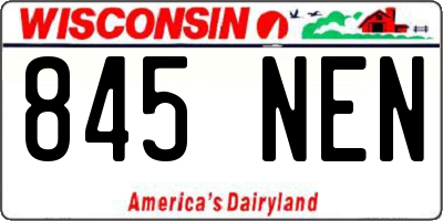 WI license plate 845NEN