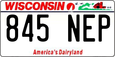 WI license plate 845NEP