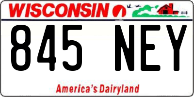 WI license plate 845NEY