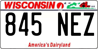 WI license plate 845NEZ