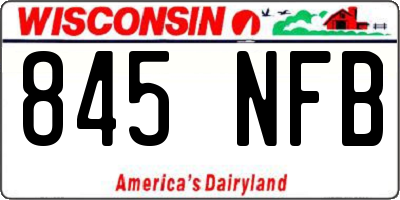 WI license plate 845NFB