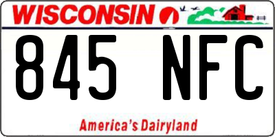 WI license plate 845NFC