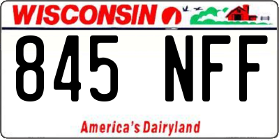 WI license plate 845NFF