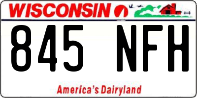 WI license plate 845NFH