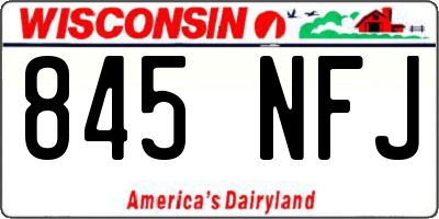 WI license plate 845NFJ