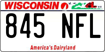 WI license plate 845NFL