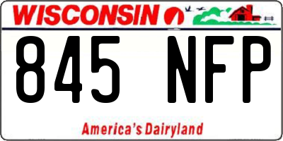 WI license plate 845NFP