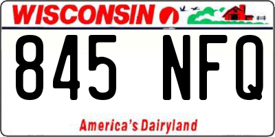 WI license plate 845NFQ