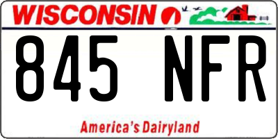 WI license plate 845NFR