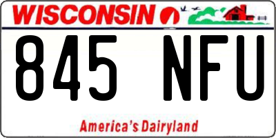 WI license plate 845NFU