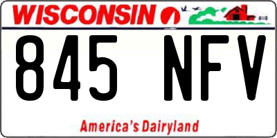 WI license plate 845NFV