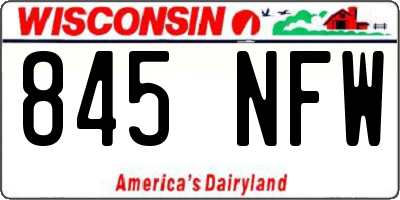 WI license plate 845NFW