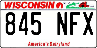 WI license plate 845NFX