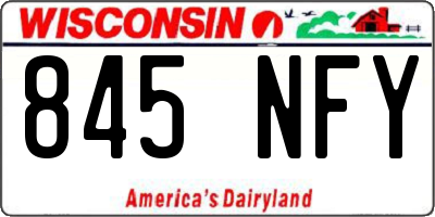 WI license plate 845NFY