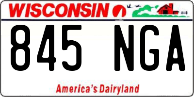 WI license plate 845NGA
