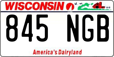 WI license plate 845NGB
