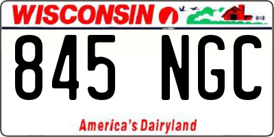 WI license plate 845NGC