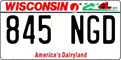 WI license plate 845NGD