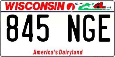 WI license plate 845NGE