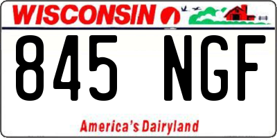 WI license plate 845NGF