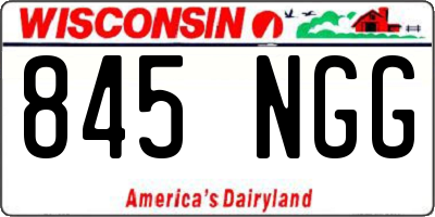 WI license plate 845NGG