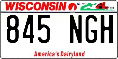 WI license plate 845NGH